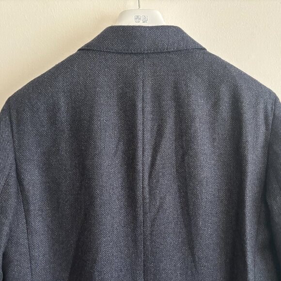 $850 Club Monaco x Loro Piana Blue Wool Dream Tweed Overcoat/ Car Coat - 40 - Picture 12 of 13